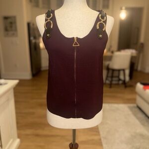 Aleeza Paris Elegant Sleeveless Top with Gold Details